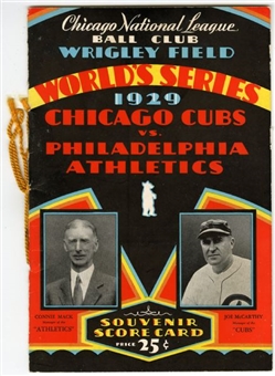 1929 Cubs vs Athletics Wrigley Field World Series Program